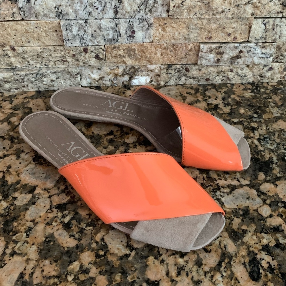 Agl Suede Leather Slide Sandals